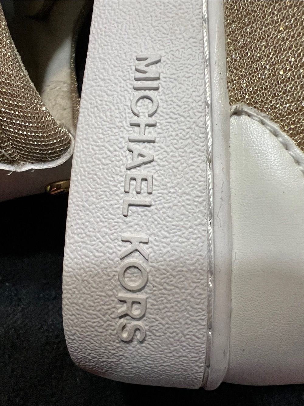 Michael Kors Glitter Gold & White Low-Top Sneakers - Picture 7 of 7